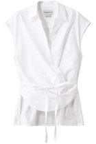 【デパリエ/DEPAREILLE】のコットンナイロンカシュクールブラウス ホワイト|ID:prp329100004609942