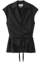 【デパリエ/DEPAREILLE】のコットンナイロンカシュクールブラウス ブラック|ID:prp329100004609942