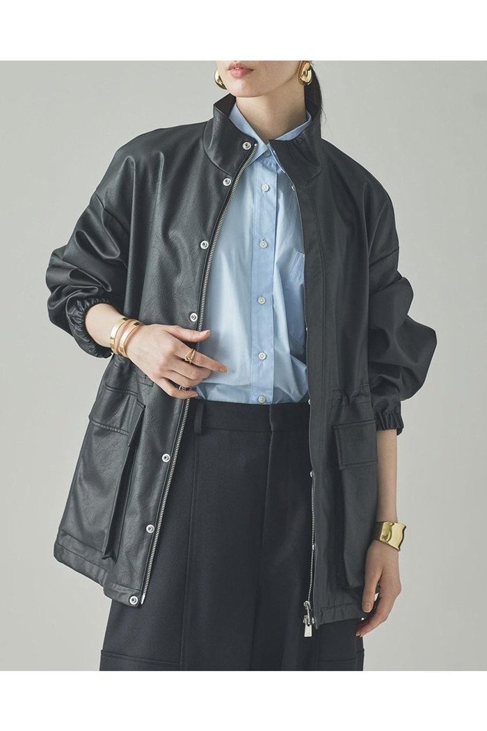 【カレンソロジー/Curensology】のヴィンテージフェイクレザーコート インテリア・キッズ・メンズ・レディースファッション・服の通販 founy(ファニー) https://founy.com/ ファッション Fashion レディースファッション Fashion for Women アウター Coat / Outerwear Collection コート・ロングコート・ピーコート Long Coats, Peacoats & More クール Cool, Chic ショート Short, Short Length フェイクレザー Faux Leather, PU Leather ブルゾン Blouson, Bomber Jacket ヴィンテージ Vintage Style 新作・新入荷 New Arrivals / New In 防寒 Cold Protection, Winter-Ready |ID: prp329100004609944 ipo3291000000032977154