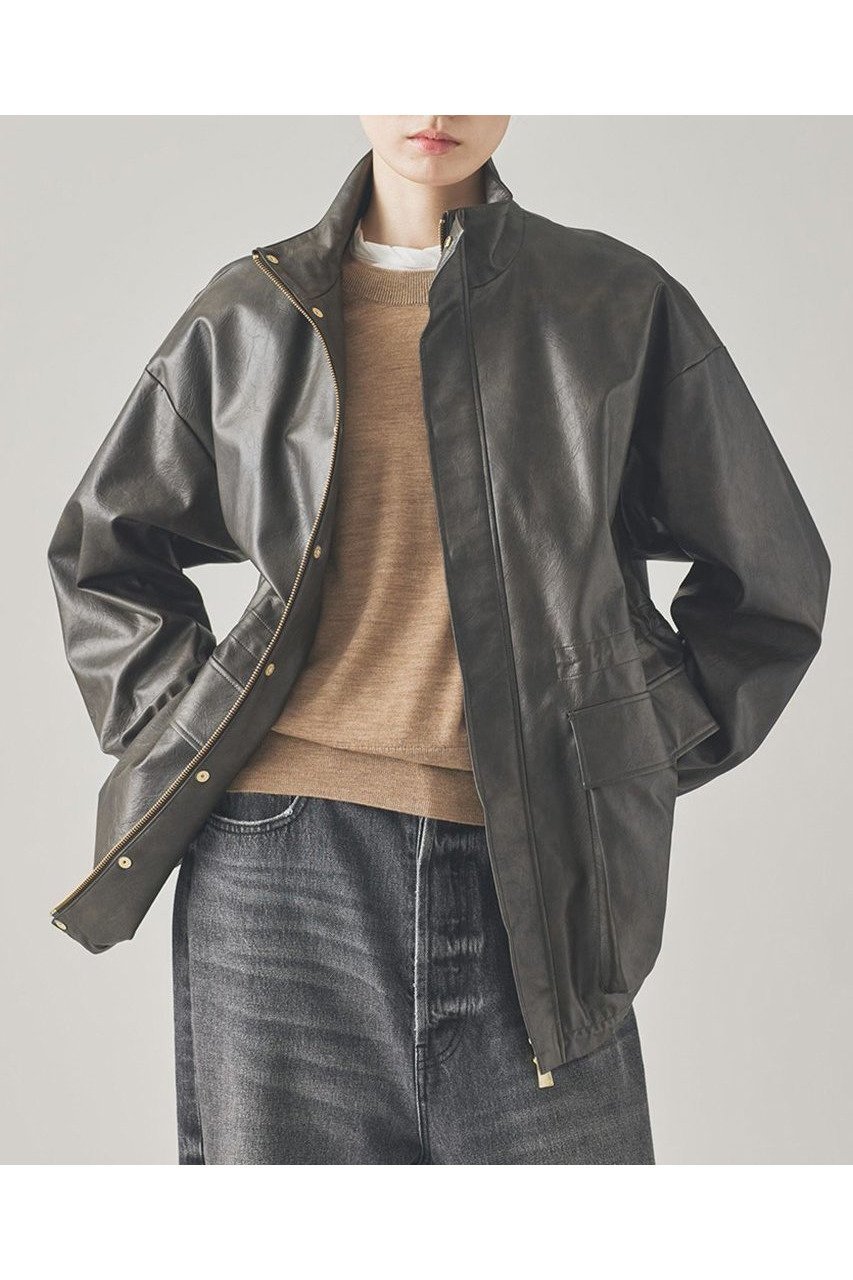 【カレンソロジー/Curensology】のヴィンテージフェイクレザーコート インテリア・キッズ・メンズ・レディースファッション・服の通販 founy(ファニー) 　ファッション　Fashion　レディースファッション　Fashion for Women　アウター　Coat / Outerwear Collection　コート・ロングコート・ピーコート　Long Coats, Peacoats & More　クール　Cool, Chic　ショート　Short, Short Length　フェイクレザー　Faux Leather, PU Leather　ブルゾン　Blouson, Bomber Jacket　ヴィンテージ　Vintage Style　新作・新入荷　New Arrivals / New In　防寒　Cold Protection, Winter-Ready　ブラウン|ID: prp329100004609944 ipo3291000000032977156