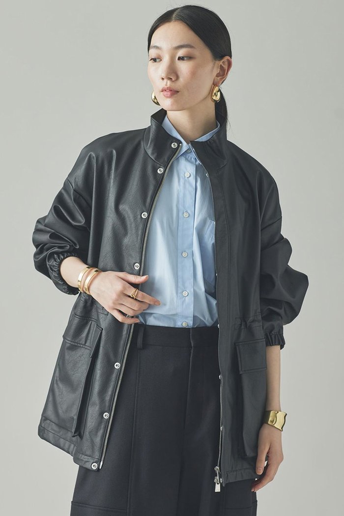 【カレンソロジー/Curensology】のヴィンテージフェイクレザーコート インテリア・キッズ・メンズ・レディースファッション・服の通販 founy(ファニー) https://founy.com/ ファッション Fashion レディースファッション Fashion for Women アウター Coat / Outerwear Collection コート・ロングコート・ピーコート Long Coats, Peacoats & More クール Cool, Chic ショート Short, Short Length フェイクレザー Faux Leather, PU Leather ブルゾン Blouson, Bomber Jacket ヴィンテージ Vintage Style 防寒 Cold Protection, Winter-Ready |ID: prp329100004609944 ipo3291000000035946416