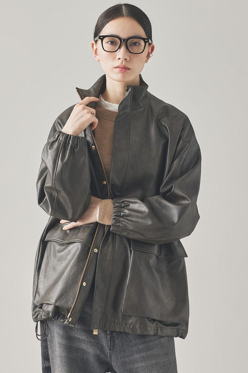 【カレンソロジー/Curensology】のヴィンテージフェイクレザーコート 人気、トレンドファッション・服の通販 founy(ファニー) 　ファッション　Fashion　レディースファッション　Fashion for Women　アウター　Coat / Outerwear Collection　コート・ロングコート・ピーコート　Long Coats, Peacoats & More　クール　Cool, Chic　ショート　Short, Short Length　フェイクレザー　Faux Leather, PU Leather　ブルゾン　Blouson, Bomber Jacket　ヴィンテージ　Vintage Style　防寒　Cold Protection, Winter-Ready　other-3|ID: prp329100004609944 ipo3291000000035946421