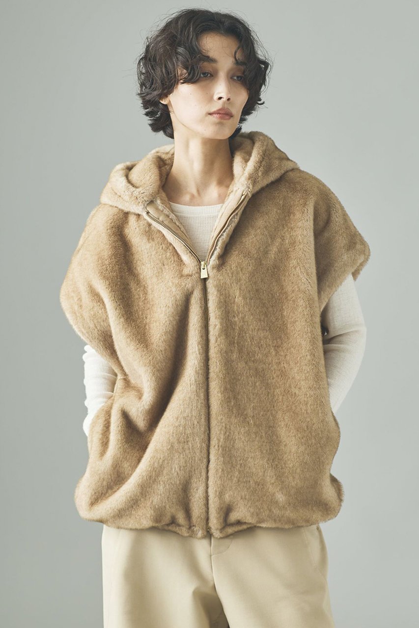 【カレンソロジー/Curensology】のファーフーディーベスト インテリア・キッズ・メンズ・レディースファッション・服の通販 founy(ファニー) ファッション Fashion レディースファッション Fashion for Women アウター Coat / Outerwear Collection レディースジャケット・軽アウター Jackets おすすめ Recommended / Our Picks ジャケット Jacket, Outerwear フェイクファー Faux Fur, Imitation Fur ベスト Vest, Waistcoat ポケット Pocket, Pocket Detail リアル Real, Realistic ナチュラル|ID: prp329100004609945 ipo3291000000035356031
