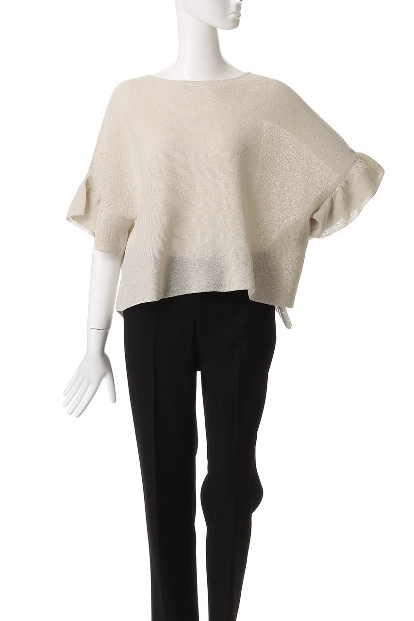 【アナイ/ANAYI】の和紙ガーターフリル袖プルオーバー 人気、トレンドファッション・服の通販 founy(ファニー) 　ファッション　Fashion　レディースファッション　Fashion for Women　トップス・カットソー　Cut & Sew Tops　ニット　Knit Tops & Sweaters　カジュアルプルオーバー・ニットトップス　Pullovers & Knit Tops / Casual Pullovers　ボリューム袖・フリルスリーブブラウス　Voluminous & Ruffle Sleeves / Puffy Sleeve Tops　ギャザー　Gathered, Ruffled　フリル　Frill, Ruffle　ワイド　Wide, Wide Fit　other-2|ID: prp329100004609951 ipo3291000000035517255