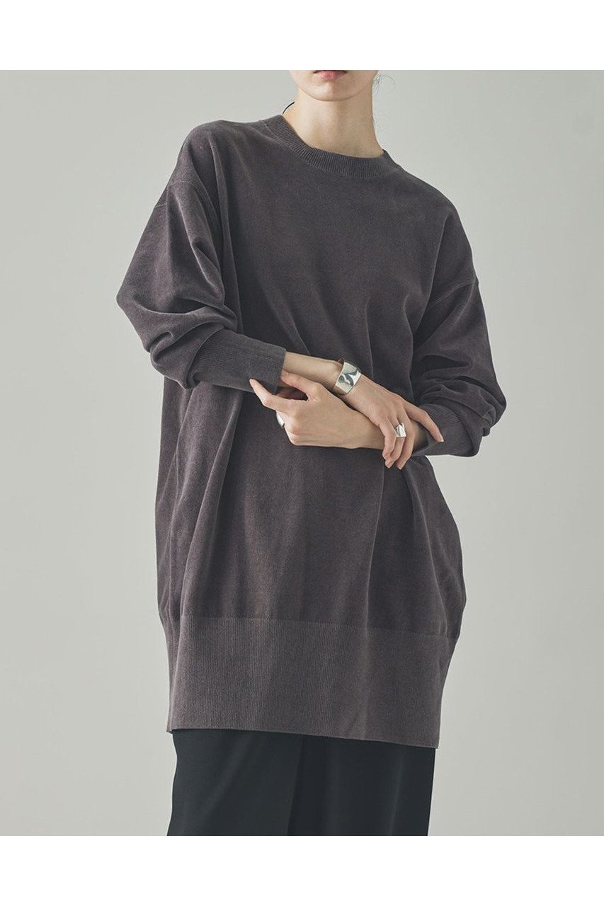 【カレンソロジー/Curensology】のニットベロアチュニック インテリア・キッズ・メンズ・レディースファッション・服の通販 founy(ファニー) 　ファッション　Fashion　レディースファッション　Fashion for Women　トップス・カットソー　Cut & Sew Tops　ニット　Knit Tops & Sweaters　カジュアルプルオーバー・ニットトップス　Pullovers & Knit Tops / Casual Pullovers　ベロアトップス　Velour Tops / Velvet-Look Items　おすすめ　Recommended / Our Picks　なめらか　Smooth, Silky Texture　ショート　Short, Short Length　ストレッチ　Stretch, Stretchy Fabric　チュニック　Tunic, Long Top　ベロア　Velour, Soft Velvet　リラックス　Relax, Relaxed Fit　ロング　Long, Long-Length　エレガント 上品　Elegant　新作・新入荷　New Arrivals / New In　グレー|ID: prp329100004609953 ipo3291000000032977242