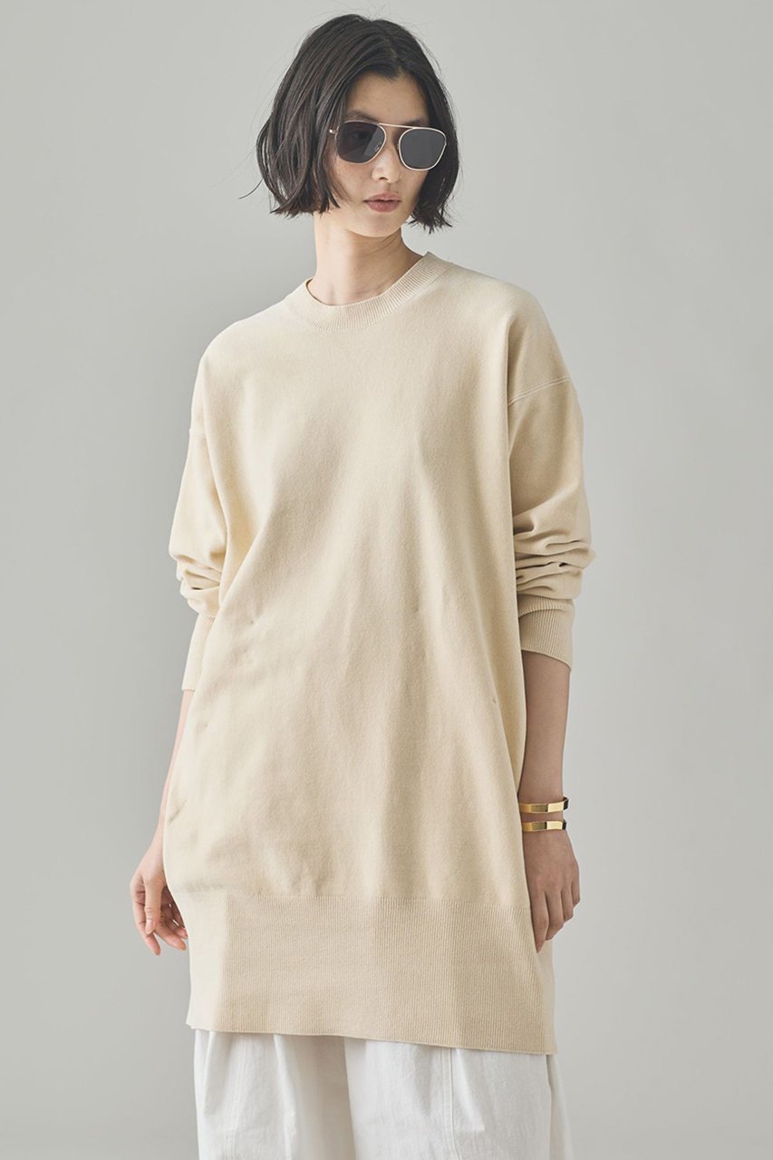 【カレンソロジー/Curensology】のニットベロアチュニック インテリア・キッズ・メンズ・レディースファッション・服の通販 founy(ファニー) 　ファッション　Fashion　レディースファッション　Fashion for Women　トップス・カットソー　Cut & Sew Tops　ニット　Knit Tops & Sweaters　カジュアルプルオーバー・ニットトップス　Pullovers & Knit Tops / Casual Pullovers　ベロアトップス　Velour Tops / Velvet-Look Items　おすすめ　Recommended / Our Picks　なめらか　Smooth, Silky Texture　ショート　Short, Short Length　ストレッチ　Stretch, Stretchy Fabric　チュニック　Tunic, Long Top　ベロア　Velour, Soft Velvet　リラックス　Relax, Relaxed Fit　ロング　Long, Long-Length　エレガント 上品　Elegant　エクリュ|ID: prp329100004609953 ipo3291000000035356074