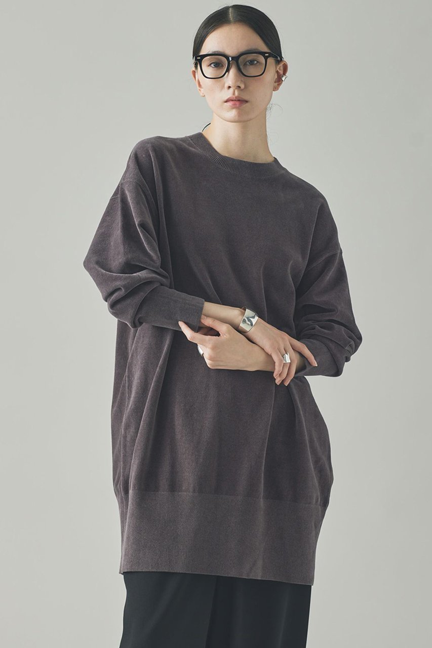 【カレンソロジー/Curensology】のニットベロアチュニック インテリア・キッズ・メンズ・レディースファッション・服の通販 founy(ファニー) 　ファッション　Fashion　レディースファッション　Fashion for Women　トップス・カットソー　Cut & Sew Tops　ニット　Knit Tops & Sweaters　カジュアルプルオーバー・ニットトップス　Pullovers & Knit Tops / Casual Pullovers　ベロアトップス　Velour Tops / Velvet-Look Items　おすすめ　Recommended / Our Picks　なめらか　Smooth, Silky Texture　ショート　Short, Short Length　ストレッチ　Stretch, Stretchy Fabric　チュニック　Tunic, Long Top　ベロア　Velour, Soft Velvet　リラックス　Relax, Relaxed Fit　ロング　Long, Long-Length　エレガント 上品　Elegant　グレー|ID: prp329100004609953 ipo3291000000035356077
