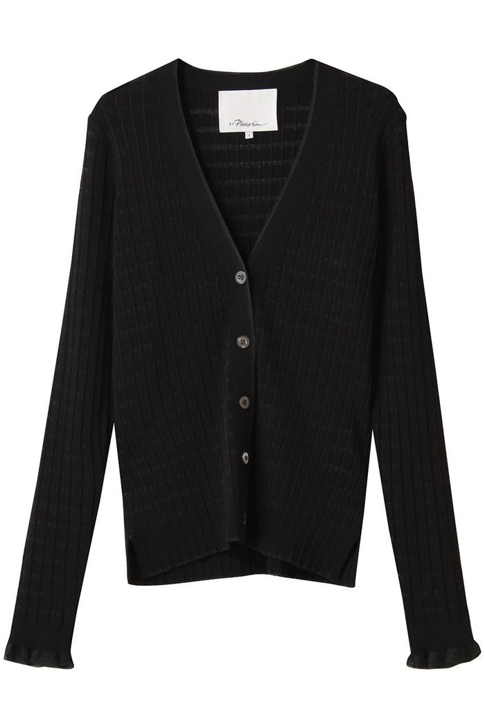 【スリーワン フィリップリム/3.1 Phillip Lim】のロングスリーブ Vネックカーディガン インテリア・キッズ・メンズ・レディースファッション・服の通販 founy(ファニー) https://founy.com/ ファッション Fashion レディースファッション Fashion for Women トップス・カットソー Cut & Sew Tops ニット Knit Tops & Sweaters カーディガン・羽織り Layered Style Cardigans Vネックトップス V-Neck Tops / V-Cut Neckline Shirts カーディガン Cardigan, Knitwear スリーブ Sleeve, Long Sleeve / Short Sleeve ロング Long, Long-Length 羽織 Haori, Light Jacket 透かし Cut-Out, Lacework |ID: prp329100004609955 ipo3291000000036867493