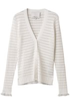 【スリーワン フィリップリム/3.1 Phillip Lim】のロングスリーブ Vネックカーディガン 人気、トレンドファッション・服の通販 founy(ファニー) ファッション Fashion レディースファッション Fashion for Women トップス・カットソー Cut & Sew Tops ニット Knit Tops & Sweaters カーディガン・羽織り Layered Style Cardigans Vネックトップス V-Neck Tops / V-Cut Neckline Shirts カーディガン Cardigan, Knitwear スリーブ Sleeve, Long Sleeve / Short Sleeve ロング Long, Long-Length 羽織 Haori, Light Jacket 透かし Cut-Out, Lacework thumbnail アイボリー|ID: prp329100004609955 ipo3291000000036867496