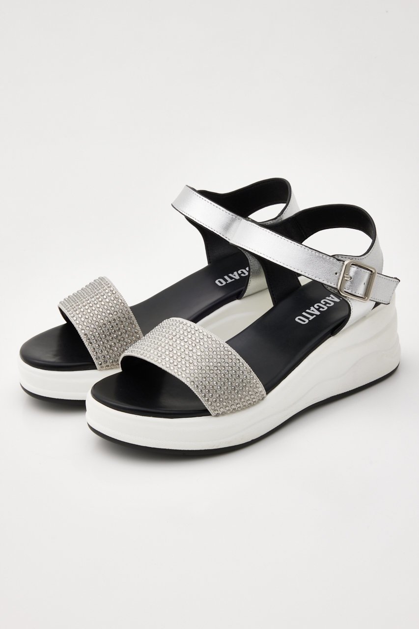 【スタッカート/STACCATO】のフーゴスポーティーヒールサンダル 人気、トレンドファッション・服の通販 founy(ファニー) 　ファッション　Fashion　レディースファッション　Fashion for Women　おすすめ　Recommended / Our Picks　サンダル　Sandals, Summer Shoes　シルバー　Silver, Metallic Silver　ストーン　Stone, Gem-Like　トレンド　Trend, Trending Now　エレガント 上品　Elegant　今季　This Season, Current Season　軽量　Lightweight, Ultra Light　other-2|ID: prp329100004610647 ipo3291000000035944091