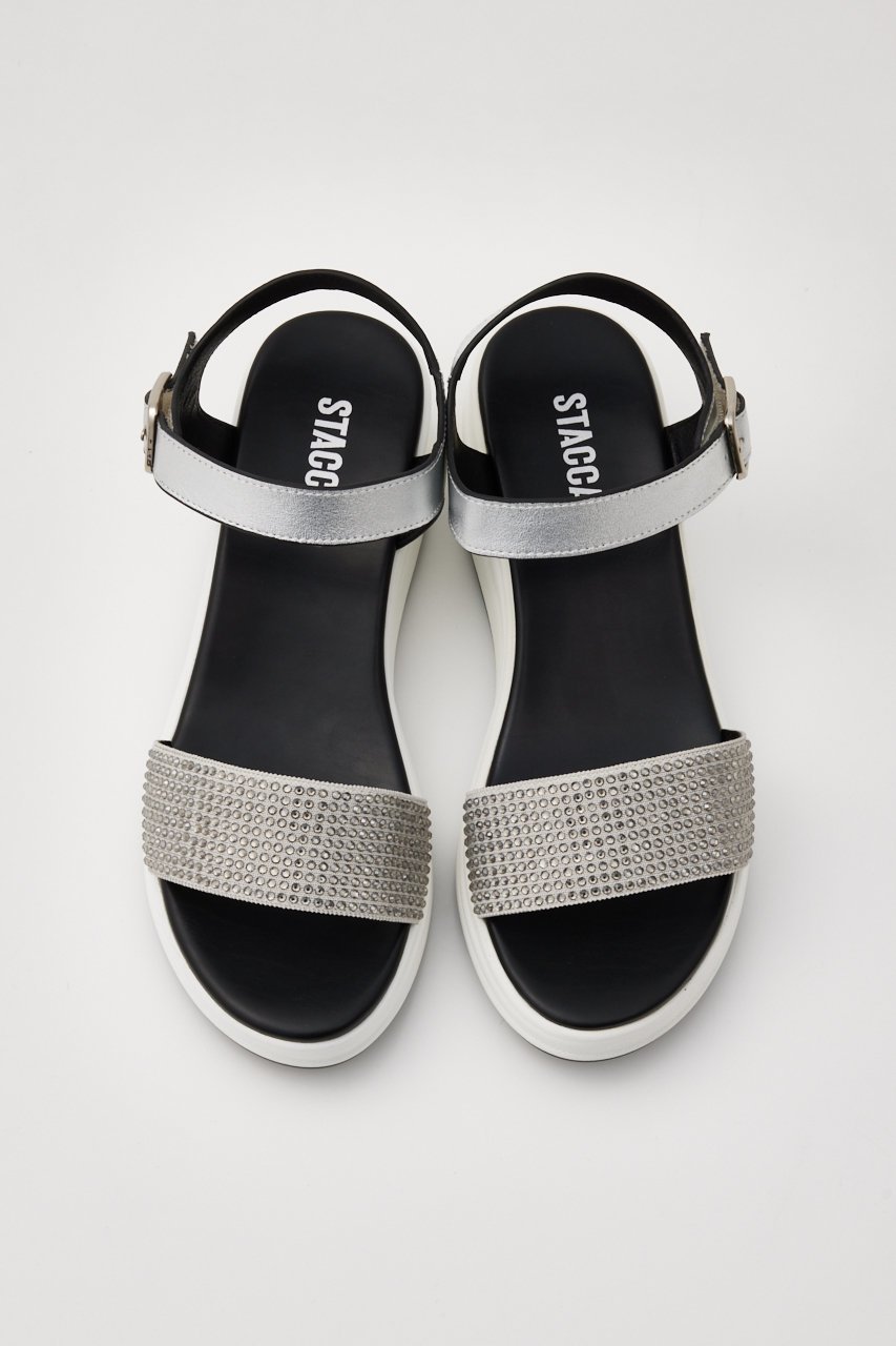 【スタッカート/STACCATO】のフーゴスポーティーヒールサンダル 人気、トレンドファッション・服の通販 founy(ファニー) 　ファッション　Fashion　レディースファッション　Fashion for Women　おすすめ　Recommended / Our Picks　サンダル　Sandals, Summer Shoes　シルバー　Silver, Metallic Silver　ストーン　Stone, Gem-Like　トレンド　Trend, Trending Now　エレガント 上品　Elegant　今季　This Season, Current Season　軽量　Lightweight, Ultra Light　other-3|ID: prp329100004610647 ipo3291000000035944092