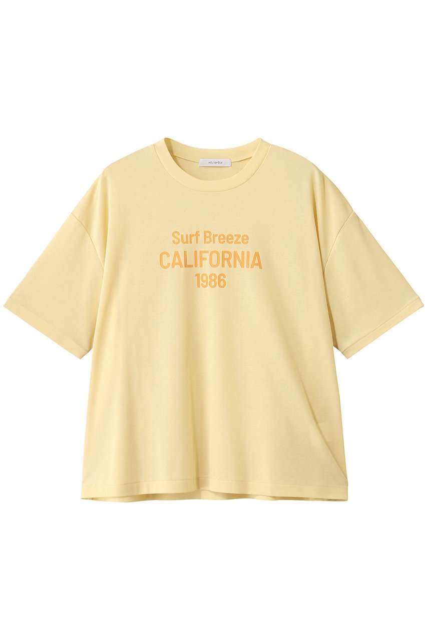 【エリオポール/heliopole】のCALIFORNIA ロゴTシャツ インテリア・キッズ・メンズ・レディースファッション・服の通販 founy(ファニー) 　ファッション　Fashion　レディースファッション　Fashion for Women　トップス・カットソー　Cut & Sew Tops　シャツ・ブラウス・オフィスカジュアル　Elegant Blouses & Button-Ups　ロングTシャツ・Tシャツ　Longline T-Shirts & Tees　カットソー・ベーシックTシャツ　Cut-and-Sewn Tops / Stretch Tees & Basics　シアー　Sheer, See-Through　ショート　Short, Short Length　シンプル　Simple, Minimal　スリーブ　Sleeve, Long Sleeve / Short Sleeve　イエロー|ID: prp329100004610651 ipo3291000000035676633