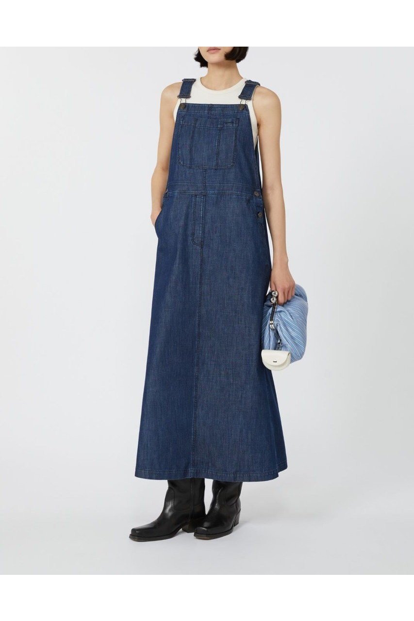 【マックスマーラ/Max Mara】の【Weekend Max Mara】KISS デニムドレス 人気、トレンドファッション・服の通販 founy(ファニー) 　ファッション　Fashion　レディースファッション　Fashion for Women　ワンピース　Dresses　フォーマル・パーティードレス・結婚式用ドレス　Elegant & Casual Dresses　チュニック　Tunic Tops & Dresses　2025年　2025　2025-2026秋冬・A/W　Autumn/Winter 2025–26 AW25–26　ギャザー　Gathered, Ruffled　サスペンダー　Suspenders, Braces　チュニック　Tunic, Long Top　デニム　Denim, Jeans Material　ドレス　Dress, One-Piece　パッチ　Patch, Appliqué　フレア　Flare, Flared　ポケット　Pocket, Pocket Detail　ロング　Long, Long-Length　A/W・秋冬　Autumn/Winter　other-6|ID: prp329100004610657 ipo3291000000032989454