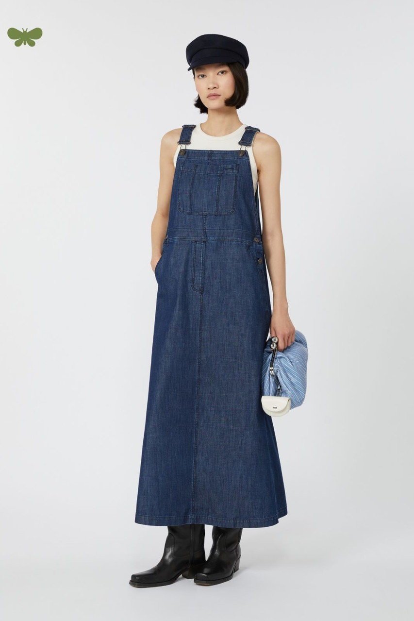 【マックスマーラ/Max Mara】の【Weekend Max Mara】KISS デニムドレス 人気、トレンドファッション・服の通販 founy(ファニー) 　ファッション　Fashion　レディースファッション　Fashion for Women　ワンピース　Dresses　フォーマル・パーティードレス・結婚式用ドレス　Elegant & Casual Dresses　チュニック　Tunic Tops & Dresses　ギャザー　Gathered, Ruffled　サスペンダー　Suspenders, Braces　チュニック　Tunic, Long Top　デニム　Denim, Jeans Material　ドレス　Dress, One-Piece　パッチ　Patch, Appliqué　フレア　Flare, Flared　ポケット　Pocket, Pocket Detail　ロング　Long, Long-Length　other-6|ID: prp329100004610657 ipo3291000000036225402