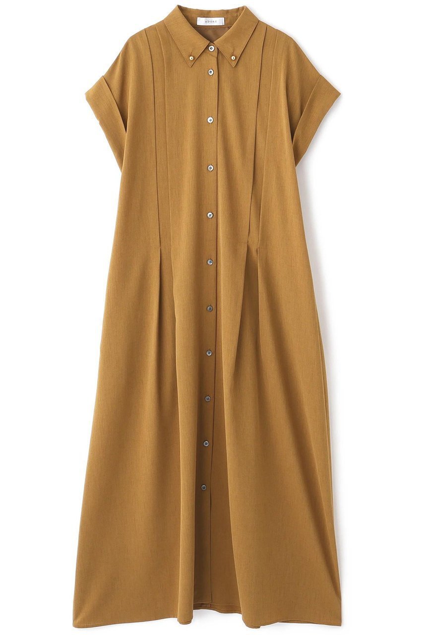 【アドーア/ADORE】のドライタッチツイルワンピース インテリア・キッズ・メンズ・レディースファッション・服の通販 founy(ファニー) 　ファッション　Fashion　レディースファッション　Fashion for Women　ワンピース　Dresses　チュニック　Tunic Tops & Dresses　スリーブ　Sleeve, Long Sleeve / Short Sleeve　ダウン　Down, Puffer　チュニック　Tunic, Long Top　ツイル　Twist, Twisted Detail　ドレス　Dress, One-Piece　ドレープ　Drape, Draping Fabric　ハーフ　Half, Half-Length　フレア　Flare, Flared　メタル　Metal, Metal Parts　ロング　Long, Long-Length　エレガント 上品　Elegant　新作・新入荷　New Arrivals / New In　ベージュ|ID: prp329100004610662 ipo3291000000032989486