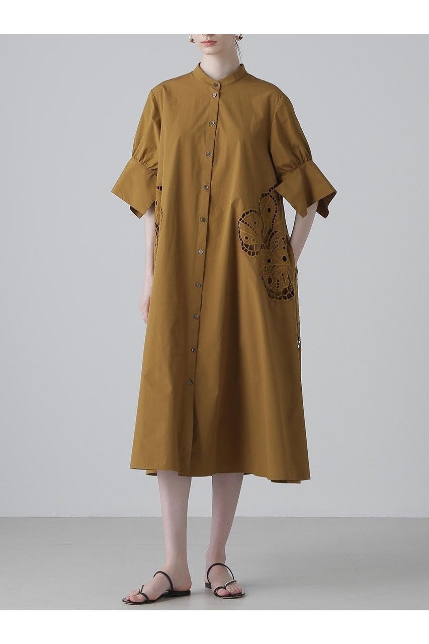 【アドーア/ADORE】のシェルカットワークワンピース 人気、トレンドファッション・服の通販 founy(ファニー) 　ファッション　Fashion　レディースファッション　Fashion for Women　ワンピース　Dresses　チュニック　Tunic Tops & Dresses　カフス　Cuff Design　スリット　Slit, Slit Detail　タフタ　Taffeta, Structured Fabric　チュニック　Tunic, Long Top　ドレス　Dress, One-Piece　バランス　Balance, Style Balance　フェミニン　Feminine, Girly　モチーフ　Motif, Design Theme　ロング　Long, Long-Length　ワーク　Workwear, Utility Style　新作・新入荷　New Arrivals / New In　other-2|ID: prp329100004610663 ipo3291000000032989494