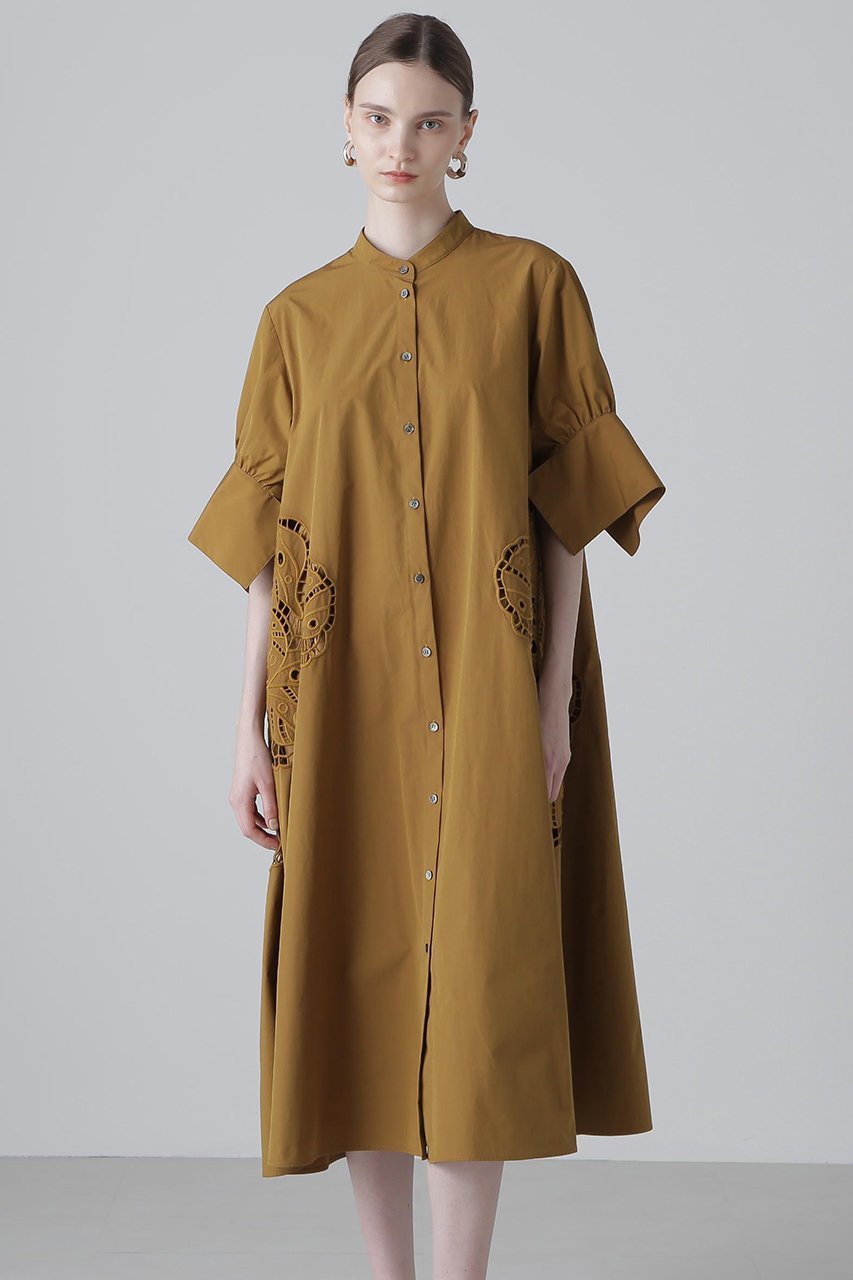 【アドーア/ADORE】のシェルカットワークワンピース 人気、トレンドファッション・服の通販 founy(ファニー) 　ファッション　Fashion　レディースファッション　Fashion for Women　ワンピース　Dresses　チュニック　Tunic Tops & Dresses　カフス　Cuff Design　スリット　Slit, Slit Detail　タフタ　Taffeta, Structured Fabric　チュニック　Tunic, Long Top　ドレス　Dress, One-Piece　バランス　Balance, Style Balance　フェミニン　Feminine, Girly　モチーフ　Motif, Design Theme　ロング　Long, Long-Length　ワーク　Workwear, Utility Style　other-3|ID: prp329100004610663 ipo3291000000035374089