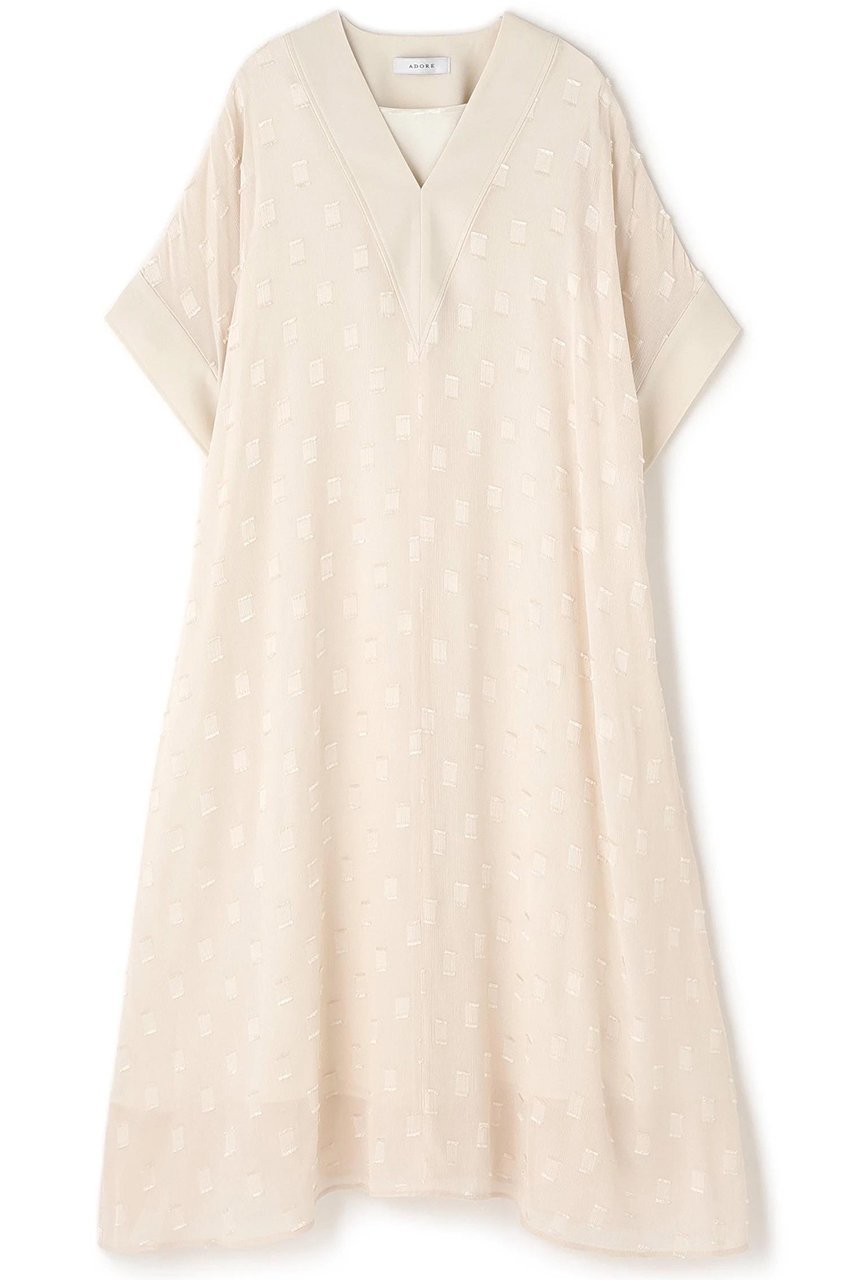 【アドーア/ADORE】のフィネストラジャガードワンピース インテリア・キッズ・メンズ・レディースファッション・服の通販 founy(ファニー) 　ファッション　Fashion　レディースファッション　Fashion for Women　ワンピース　Dresses　チュニック　Tunic Tops & Dresses　ジャカード／ジャガード　Jacquard, Woven Pattern　スクエア　Square, Square Shape　チュニック　Tunic, Long Top　ドレス　Dress, One-Piece　モチーフ　Motif, Design Theme　ヨーク　Yoke, Yoke Design　ルーズ　Loose, Oversized　ロング　Long, Long-Length　再入荷　Restock / Back in Stock　秋　Autumn　ホワイト|ID: prp329100004610664 ipo3291000000033330162
