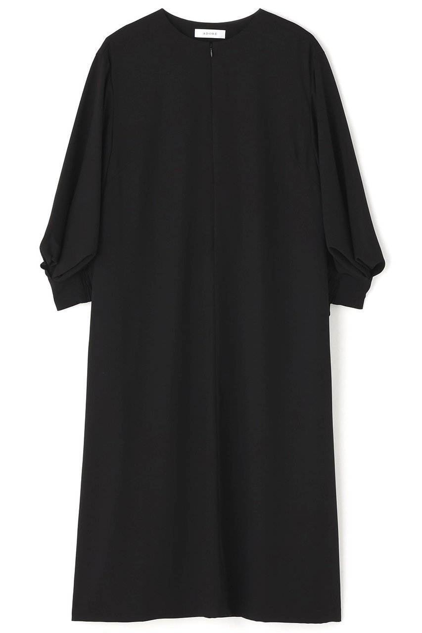 【アドーア/ADORE】のライトジョーゼットワンピース インテリア・キッズ・メンズ・レディースファッション・服の通販 founy(ファニー) 　ファッション　Fashion　レディースファッション　Fashion for Women　ワンピース　Dresses　チュニック　Tunic Tops & Dresses　シンプル　Simple, Minimal　ジョーゼット　Georgette, Semi-Sheer Fabric　スリーブ　Sleeve, Long Sleeve / Short Sleeve　セットアップ　Set-Up, Coordinated Outfit　チュニック　Tunic, Long Top　ドレス　Dress, One-Piece　ドレープ　Drape, Draping Fabric　フロント　Front, Front Design　ロング　Long, Long-Length　ブラック|ID: prp329100004610665 ipo3291000000034990727