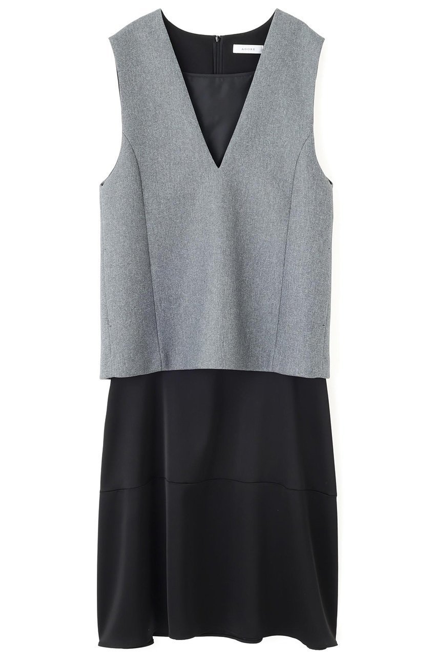 【アドーア/ADORE】のカルゼスポンジボンディングワンピース 人気、トレンドファッション・服の通販 founy(ファニー) 　ファッション　Fashion　レディースファッション　Fashion for Women　ワンピース　Dresses　チュニック　Tunic Tops & Dresses　インナー　Innerwear　サテン　Satin, Glossy Fabric　チュニック　Tunic, Long Top　ツイル　Twist, Twisted Detail　ドレープ　Drape, Draping Fabric　フォルム　Silhouette, Form　ボンディング　Bonding, Bonded Fabric　メランジ　Melange, Mixed Yarn　 other-1|ID: prp329100004610666 ipo3291000000034695128