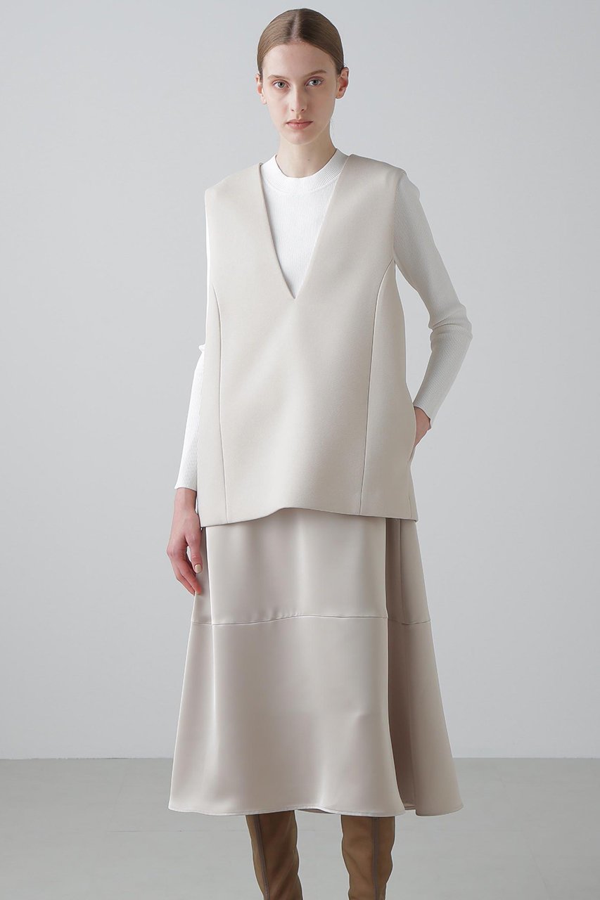 【アドーア/ADORE】のカルゼスポンジボンディングワンピース 人気、トレンドファッション・服の通販 founy(ファニー) 　ファッション　Fashion　レディースファッション　Fashion for Women　ワンピース　Dresses　チュニック　Tunic Tops & Dresses　インナー　Innerwear　サテン　Satin, Glossy Fabric　チュニック　Tunic, Long Top　ツイル　Twist, Twisted Detail　ドレープ　Drape, Draping Fabric　フォルム　Silhouette, Form　ボンディング　Bonding, Bonded Fabric　メランジ　Melange, Mixed Yarn　other-3|ID: prp329100004610666 ipo3291000000034990733