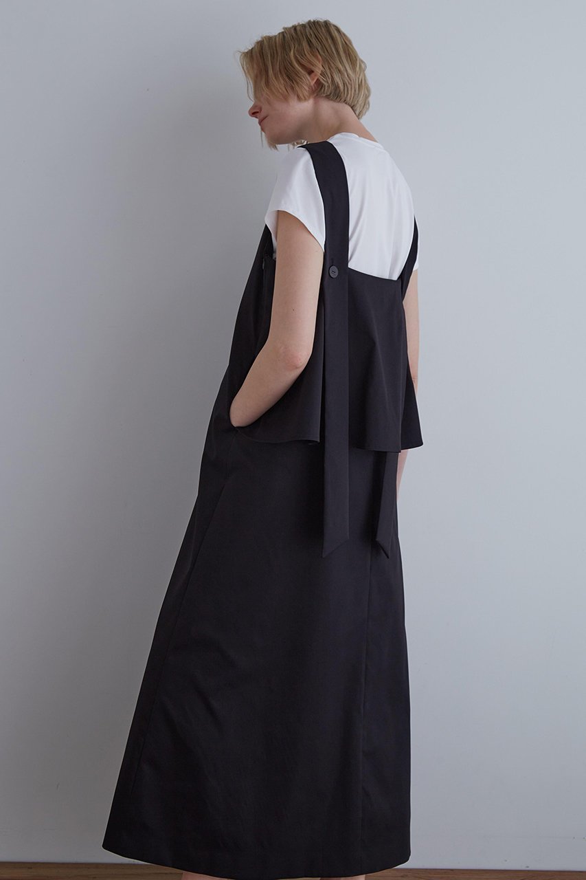 【ル フィル/LE PHIL】の《LE PHIL》ストレッチツイルジャンパースカート インテリア・キッズ・メンズ・レディースファッション・服の通販 founy(ファニー) 　ファッション　Fashion　レディースファッション　Fashion for Women　スカート　Skirts　ワンピース　Dresses　スタンダード　Standard, Basic　ストレッチ　Stretch, Stretchy Fabric　チュニック　Tunic, Long Top　ツイル　Twist, Twisted Detail　バランス　Balance, Style Balance　フレア　Flare, Flared　フロント　Front, Front Design　ロング　Long, Long-Length　ブラック|ID: prp329100004610668 ipo3291000000035470279