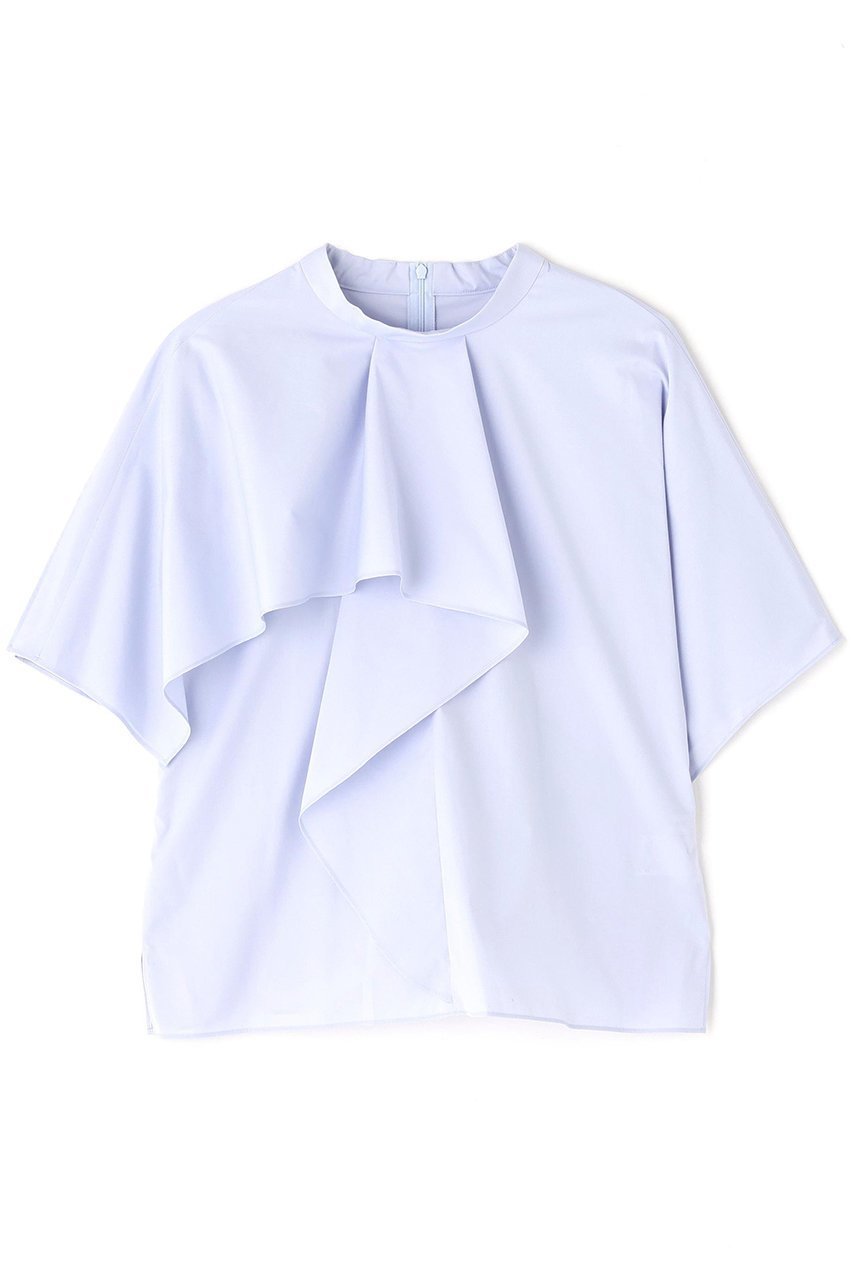 【アドーア/ADORE】のクリスピーコットンブラウス インテリア・キッズ・メンズ・レディースファッション・服の通販 founy(ファニー) 　ファッション　Fashion　レディースファッション　Fashion for Women　トップス・カットソー　Cut & Sew Tops　シャツ・ブラウス・オフィスカジュアル　Elegant Blouses & Button-Ups　コンパクト　Compact, Small Size　ショート　Short, Short Length　スリーブ　Sleeve, Long Sleeve / Short Sleeve　タンブラー　Tumbler, Travel Mug　ブロード　Broadcloth, Fine Cotton　ボトム　Bottoms, Lower Wear　ミックス　Mix, Mixed Style　ラッフル　Ruffle, Frill　ブルー|ID: prp329100004610672 ipo3291000000033330163