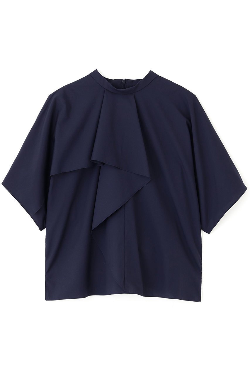 【アドーア/ADORE】のクリスピーコットンブラウス インテリア・キッズ・メンズ・レディースファッション・服の通販 founy(ファニー) 　ファッション　Fashion　レディースファッション　Fashion for Women　トップス・カットソー　Cut & Sew Tops　シャツ・ブラウス・オフィスカジュアル　Elegant Blouses & Button-Ups　コンパクト　Compact, Small Size　ショート　Short, Short Length　スリーブ　Sleeve, Long Sleeve / Short Sleeve　タンブラー　Tumbler, Travel Mug　ブロード　Broadcloth, Fine Cotton　ボトム　Bottoms, Lower Wear　ミックス　Mix, Mixed Style　ラッフル　Ruffle, Frill　ネイビー|ID: prp329100004610672 ipo3291000000034990466