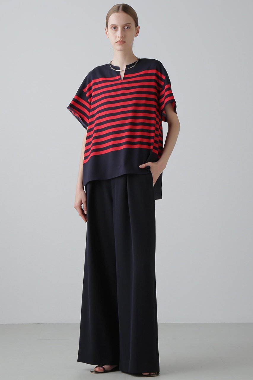 【アドーア/ADORE】のボーダープリントブラウス 人気、トレンドファッション・服の通販 founy(ファニー) ファッション Fashion レディースファッション Fashion for Women トップス・カットソー Cut & Sew Tops シャツ・ブラウス・オフィスカジュアル Elegant Blouses & Button-Ups ショート Short, Short Length シルク Silk, 100% Silk ジョーゼット Georgette, Semi-Sheer Fabric スリーブ Sleeve, Long Sleeve / Short Sleeve ハンド Hand, Handmade プリント Print, Printed Pattern ボーダー Border, Stripe モチーフ Motif, Design Theme エレガント 上品 Elegant other-3|ID: prp329100004610674 ipo3291000000035354006