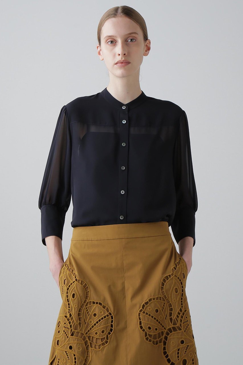 【アドーア/ADORE】のソフトシフォンジョーゼットブラウス 人気、トレンドファッション・服の通販 founy(ファニー) ファッション Fashion レディースファッション Fashion for Women トップス・カットソー Cut & Sew Tops シャツ・ブラウス・オフィスカジュアル Elegant Blouses & Button-Ups インナー Innerwear ギャザー Gathered, Ruffled シフォン Chiffon, Lightweight Fabric ショート Short, Short Length シンプル Simple, Minimal スリーブ Sleeve, Long Sleeve / Short Sleeve ドレープ Drape, Draping Fabric other-2|ID: prp329100004610675 ipo3291000000034990479