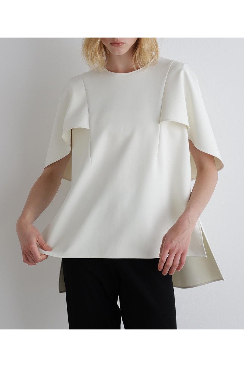 【ル フィル/LE PHIL】のライトダンボールケープブラウス 人気、トレンドファッション・服の通販 founy(ファニー) 　ファッション　Fashion　レディースファッション　Fashion for Women　トップス・カットソー　Cut & Sew Tops　シャツ・ブラウス・オフィスカジュアル　Elegant Blouses & Button-Ups　おすすめ　Recommended / Our Picks　コンパクト　Compact, Small Size　ショート　Short, Short Length　ストレッチ　Stretch, Stretchy Fabric　スリット　Slit, Slit Detail　スリーブ　Sleeve, Long Sleeve / Short Sleeve　新作・新入荷　New Arrivals / New In　other-2|ID: prp329100004610678 ipo3291000000032989613