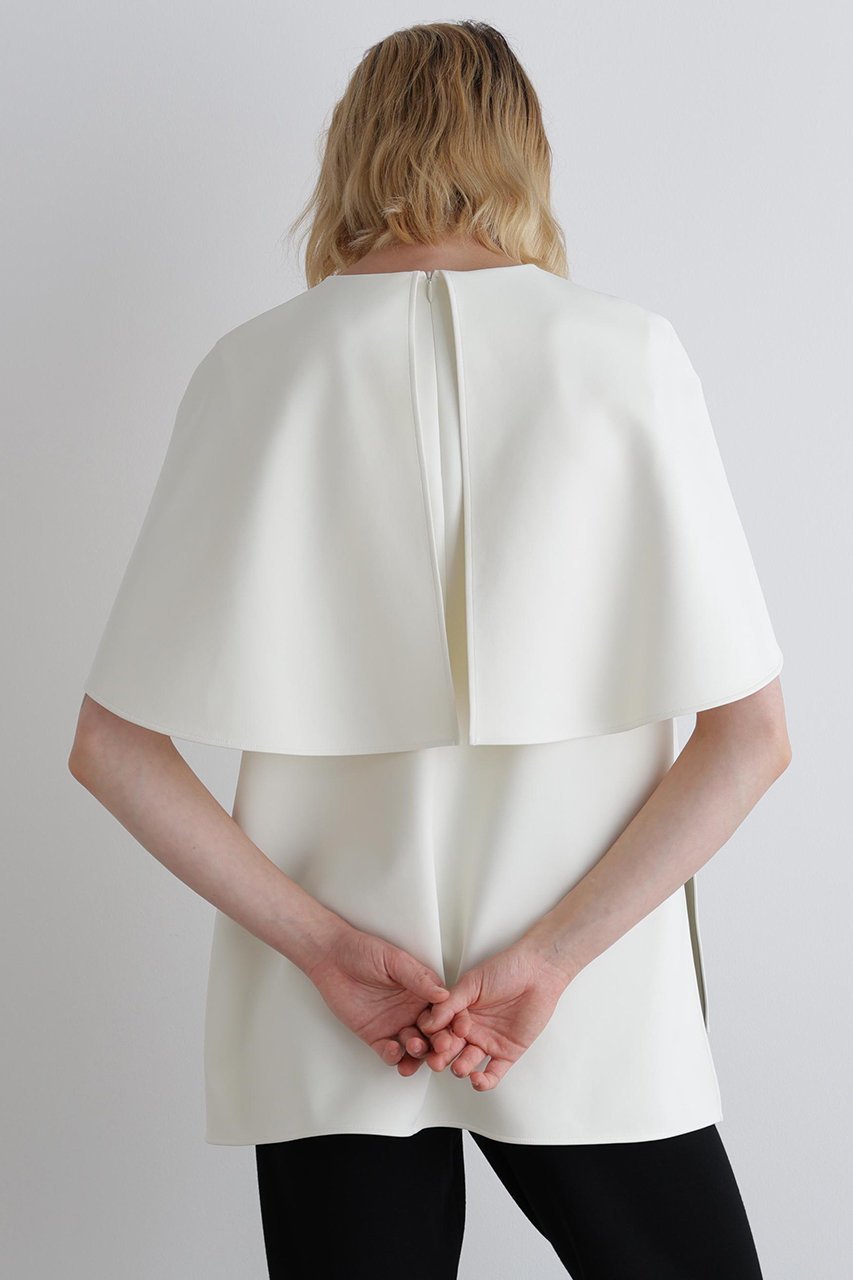 【ル フィル/LE PHIL】のライトダンボールケープブラウス 人気、トレンドファッション・服の通販 founy(ファニー) 　ファッション　Fashion　レディースファッション　Fashion for Women　トップス・カットソー　Cut & Sew Tops　シャツ・ブラウス・オフィスカジュアル　Elegant Blouses & Button-Ups　おすすめ　Recommended / Our Picks　コンパクト　Compact, Small Size　ショート　Short, Short Length　ストレッチ　Stretch, Stretchy Fabric　スリット　Slit, Slit Detail　スリーブ　Sleeve, Long Sleeve / Short Sleeve　新作・新入荷　New Arrivals / New In　other-5|ID: prp329100004610678 ipo3291000000032989616