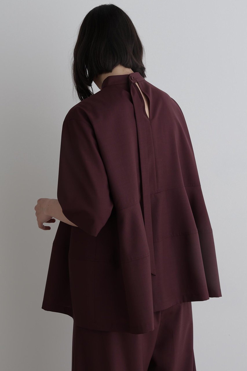 【ル フィル/LE PHIL】のドライウールハーフスリーブブラウス 人気、トレンドファッション・服の通販 founy(ファニー) 　ファッション　Fashion　レディースファッション　Fashion for Women　トップス・カットソー　Cut & Sew Tops　シャツ・ブラウス・オフィスカジュアル　Elegant Blouses & Button-Ups　おすすめ　Recommended / Our Picks　ショート　Short, Short Length　シンプル　Simple, Minimal　スタンド　Stand Collar, Upright Stand　スリーブ　Sleeve, Long Sleeve / Short Sleeve　セットアップ　Set-Up, Coordinated Outfit　フェミニン　Feminine, Girly　フレア　Flare, Flared　リボン　Ribbon, Bow　ワイド　Wide, Wide Fit　半袖　Short Sleeve, Half Sleeve　夏　Summer　新作・新入荷　New Arrivals / New In　other-5|ID: prp329100004610679 ipo3291000000032989626