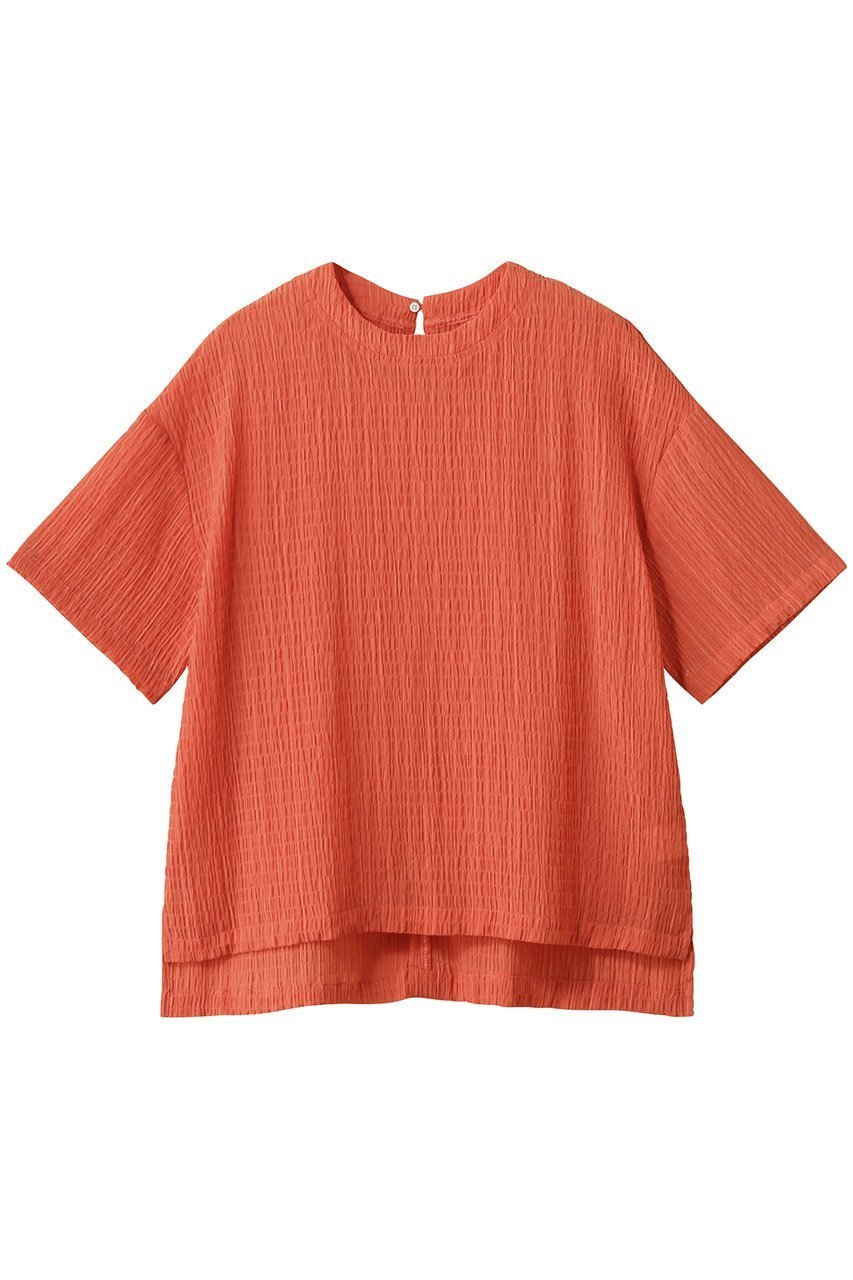 【エリオポール/heliopole】のシアーサッカーTEE ブラウス 人気、トレンドファッション・服の通販 founy(ファニー) ファッション Fashion レディースファッション Fashion for Women トップス・カットソー Cut & Sew Tops シャツ・ブラウス・オフィスカジュアル Elegant Blouses & Button-Ups シアー Sheer, See-Through ショート Short, Short Length スリット Slit, Slit Detail スリーブ Sleeve, Long Sleeve / Short Sleeve デニム Denim, Jeans Material 夏 Summer other-1|ID: prp329100004610680 ipo3291000000035062855