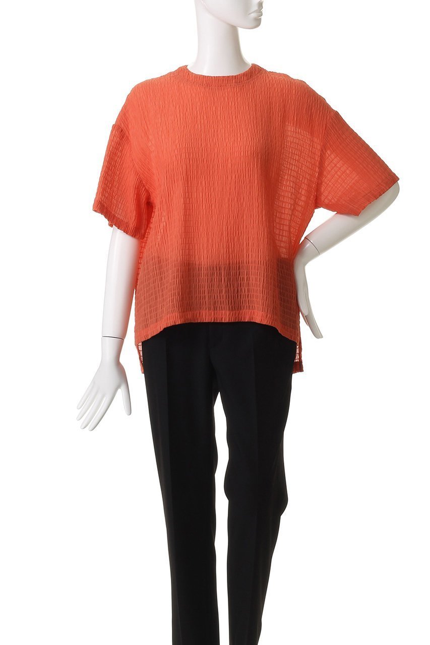 【エリオポール/heliopole】のシアーサッカーTEE ブラウス 人気、トレンドファッション・服の通販 founy(ファニー) ファッション Fashion レディースファッション Fashion for Women トップス・カットソー Cut & Sew Tops シャツ・ブラウス・オフィスカジュアル Elegant Blouses & Button-Ups シアー Sheer, See-Through ショート Short, Short Length スリット Slit, Slit Detail スリーブ Sleeve, Long Sleeve / Short Sleeve デニム Denim, Jeans Material 夏 Summer other-2|ID: prp329100004610680 ipo3291000000035273716