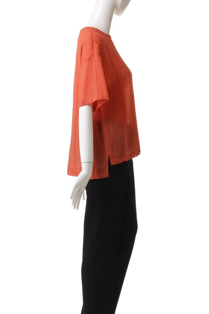 【エリオポール/heliopole】のシアーサッカーTEE ブラウス 人気、トレンドファッション・服の通販 founy(ファニー) ファッション Fashion レディースファッション Fashion for Women トップス・カットソー Cut & Sew Tops シャツ・ブラウス・オフィスカジュアル Elegant Blouses & Button-Ups シアー Sheer, See-Through ショート Short, Short Length スリット Slit, Slit Detail スリーブ Sleeve, Long Sleeve / Short Sleeve デニム Denim, Jeans Material 夏 Summer other-3|ID: prp329100004610680 ipo3291000000035273717