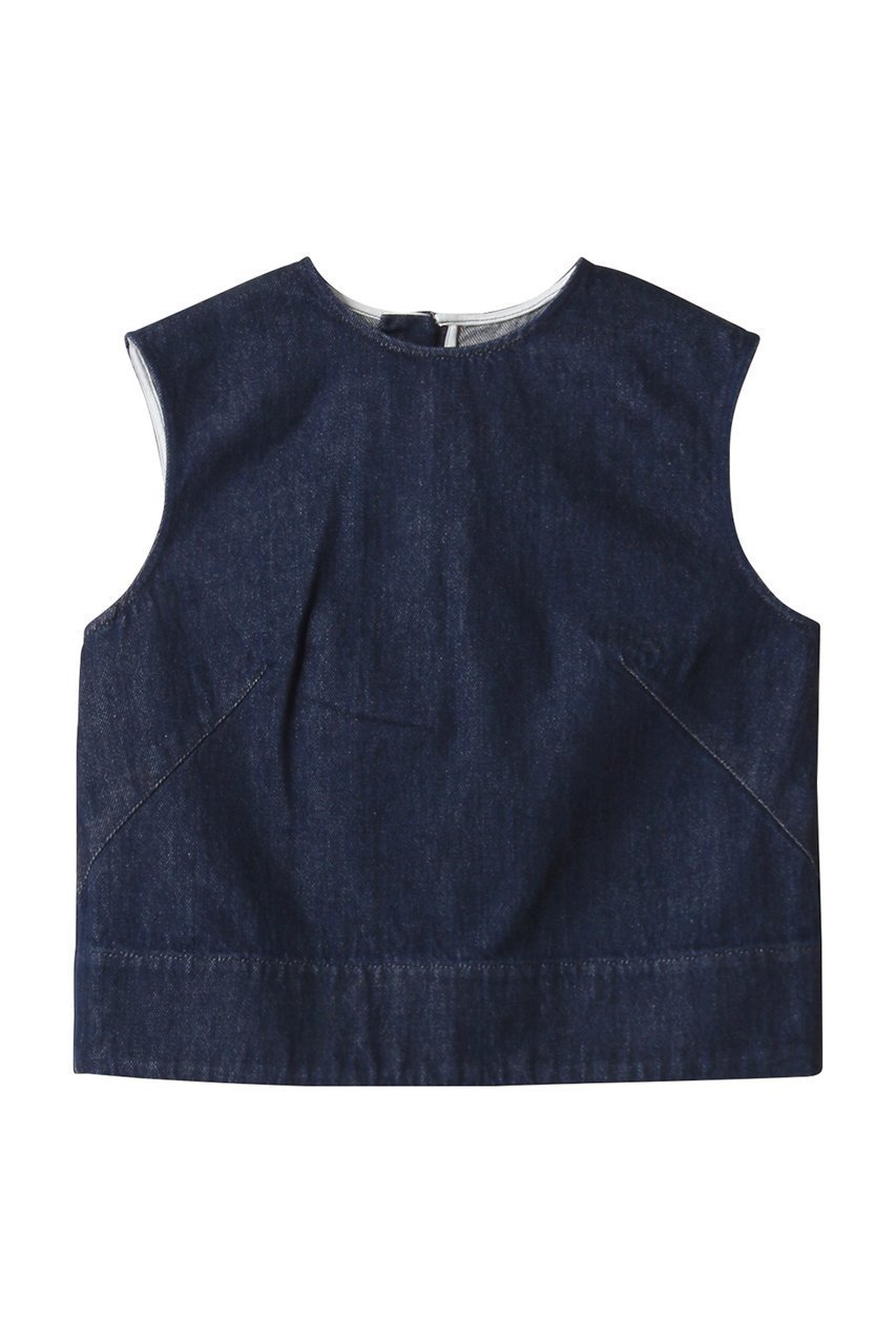 【ベイジ,/BEIGE,】のNAVIGLIO(ナヴィリオ)/ショート丈ノースリーブデニムブラウス インテリア・キッズ・メンズ・レディースファッション・服の通販 founy(ファニー) 　ファッション　Fashion　レディースファッション　Fashion for Women　トップス・カットソー　Cut & Sew Tops　キャミソール&ノースリーブ　Camisoles & Sleeveless Tops　シャツ・ブラウス・オフィスカジュアル　Elegant Blouses & Button-Ups　2025年　2025　2025-2026秋冬・A/W　Autumn/Winter 2025–26 AW25–26　おすすめ　Recommended / Our Picks　コンパクト　Compact, Small Size　ショート　Short, Short Length　デニム　Denim, Jeans Material　ノースリーブ　Sleeveless, No-Sleeve　ハイネック　High Neck, Mock Neck　A/W・秋冬　Autumn/Winter　Indigo|ID: prp329100004610681 ipo3291000000032989639