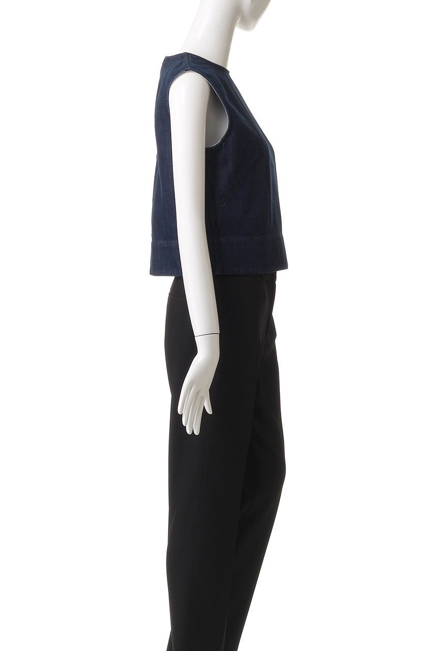 【ベイジ,/BEIGE,】のNAVIGLIO(ナヴィリオ)/ショート丈ノースリーブデニムブラウス 人気、トレンドファッション・服の通販 founy(ファニー) 　ファッション　Fashion　レディースファッション　Fashion for Women　トップス・カットソー　Cut & Sew Tops　キャミソール&ノースリーブ　Camisoles & Sleeveless Tops　シャツ・ブラウス・オフィスカジュアル　Elegant Blouses & Button-Ups　おすすめ　Recommended / Our Picks　コンパクト　Compact, Small Size　ショート　Short, Short Length　デニム　Denim, Jeans Material　ノースリーブ　Sleeveless, No-Sleeve　ハイネック　High Neck, Mock Neck　other-3|ID: prp329100004610681 ipo3291000000036225414