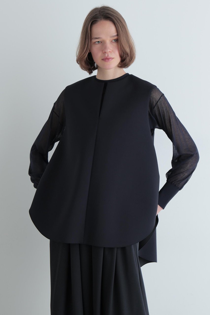 【ル フィル/LE PHIL】のライトボンディングノースリーブジレブラウス 人気、トレンドファッション・服の通販 founy(ファニー) 　ファッション　Fashion　レディースファッション　Fashion for Women　アウター　Coat / Outerwear Collection　トップス・カットソー　Cut & Sew Tops　キャミソール&ノースリーブ　Camisoles & Sleeveless Tops　シャツ・ブラウス・オフィスカジュアル　Elegant Blouses & Button-Ups　ベスト&ジレ / 重ね着スタイル　Vests & Gilets　シンプル　Simple, Minimal　スタンダード　Standard, Basic　ノースリーブ　Sleeveless, No-Sleeve　フォルム　Silhouette, Form　フラット　Flat, Flat Shoes　ボンディング　Bonding, Bonded Fabric　再入荷　Restock / Back in Stock　other-2|ID: prp329100004610682 ipo3291000000036162638