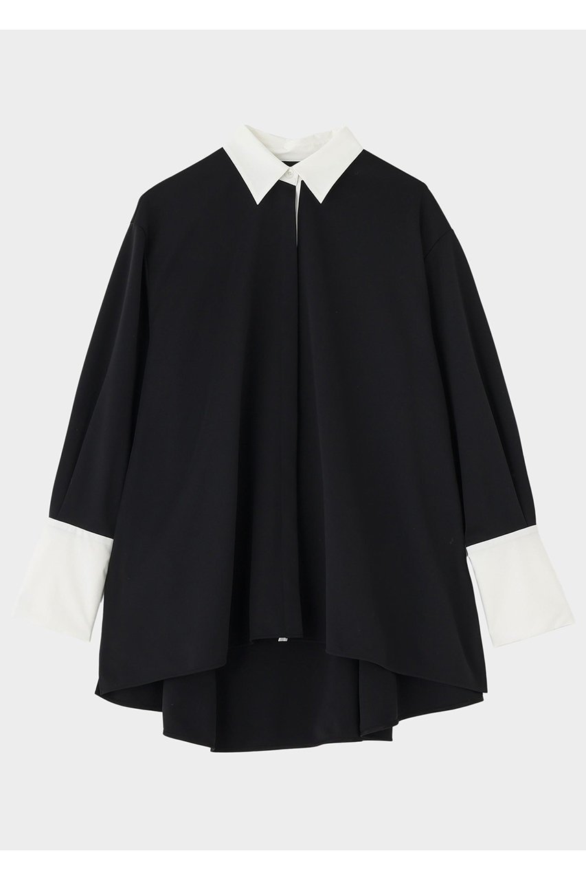 【ル フィル/LE PHIL】のバイカラーテントブラウス インテリア・キッズ・メンズ・レディースファッション・服の通販 founy(ファニー) 　ファッション　Fashion　レディースファッション　Fashion for Women　トップス・カットソー　Cut & Sew Tops　シャツ・ブラウス・オフィスカジュアル　Elegant Blouses & Button-Ups　カットソー　Cut and Sewn Top　シンプル　Simple, Minimal　スポーティ　Sporty, Casual Athletic　スリーブ　Sleeve, Long Sleeve / Short Sleeve　バランス　Balance, Style Balance　フェミニン　Feminine, Girly　フレア　Flare, Flared　ボトム　Bottoms, Lower Wear　ミックス　Mix, Mixed Style　ロング　Long, Long-Length　エレガント 上品　Elegant　新作・新入荷　New Arrivals / New In　ブラック|ID: prp329100004610683 ipo3291000000032989655
