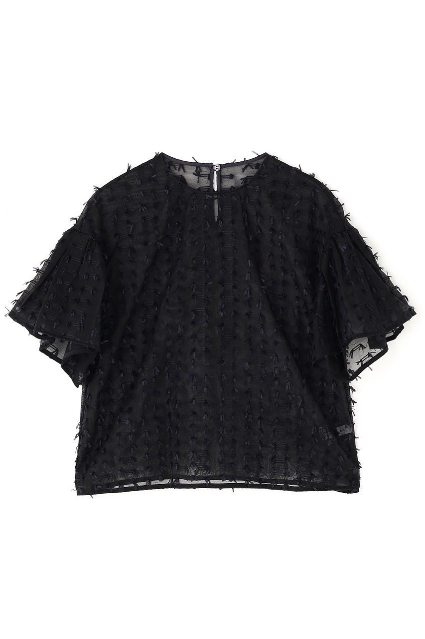 【アドーア/ADORE】のファンシーシアーブラウス インテリア・キッズ・メンズ・レディースファッション・服の通販 founy(ファニー) 　ファッション　Fashion　レディースファッション　Fashion for Women　トップス・カットソー　Cut & Sew Tops　シャツ・ブラウス・オフィスカジュアル　Elegant Blouses & Button-Ups　ショート　Short, Short Length　スタンダード　Standard, Basic　スリーブ　Sleeve, Long Sleeve / Short Sleeve　デニム　Denim, Jeans Material　フェミニン　Feminine, Girly　フレア　Flare, Flared　再入荷　Restock / Back in Stock　ブラック|ID: prp329100004610684 ipo3291000000034990596