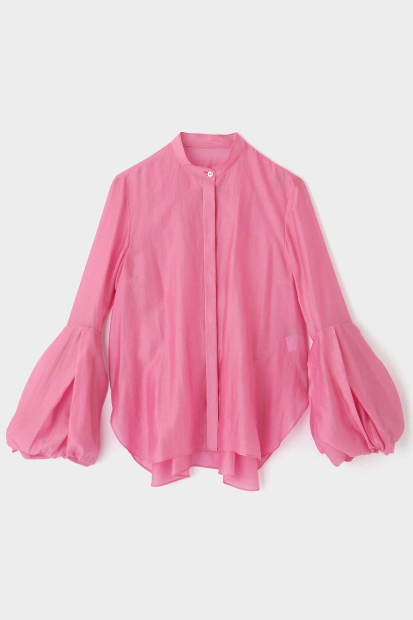 【ル フィル/LE PHIL】の《LE PHIL》シアーローンボリュームスリーブブラウス インテリア・キッズ・メンズ・レディースファッション・服の通販 founy(ファニー) 　ファッション　Fashion　レディースファッション　Fashion for Women　トップス・カットソー　Cut & Sew Tops　シャツ・ブラウス・オフィスカジュアル　Elegant Blouses & Button-Ups　ボリューム袖・フリルスリーブブラウス　Voluminous & Ruffle Sleeves / Puffy Sleeve Tops　ギャザー　Gathered, Ruffled　スタンダード　Standard, Basic　スリーブ　Sleeve, Long Sleeve / Short Sleeve　バルーン　Balloon, Balloon Silhouette　ロング　Long, Long-Length　エレガント 上品　Elegant　ピンク|ID: prp329100004610686 ipo3291000000035470449