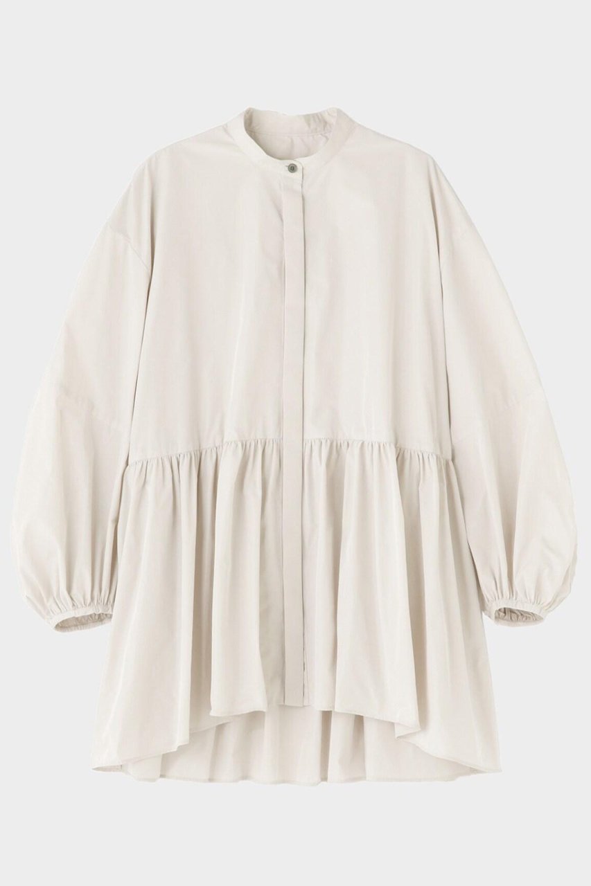 【ル フィル/LE PHIL】の《LE PHIL》ライトタフタギャザーブラウス インテリア・キッズ・メンズ・レディースファッション・服の通販 founy(ファニー) 　ファッション　Fashion　レディースファッション　Fashion for Women　トップス・カットソー　Cut & Sew Tops　シャツ・ブラウス・オフィスカジュアル　Elegant Blouses & Button-Ups　おすすめ　Recommended / Our Picks　ギャザー　Gathered, Ruffled　スタンダード　Standard, Basic　スリーブ　Sleeve, Long Sleeve / Short Sleeve　タフタ　Taffeta, Structured Fabric　ドレス　Dress, One-Piece　レギンス　Leggings, Stretch Pants　ロング　Long, Long-Length　羽織　Haori, Light Jacket　ベージュ|ID: prp329100004610690 ipo3291000000035470425