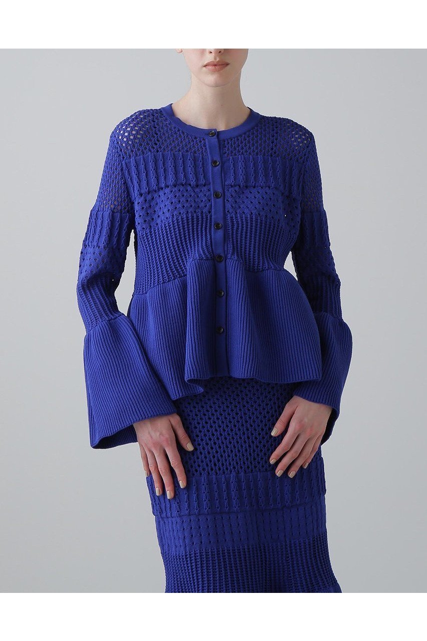 【アドーア/ADORE】のパターンニットカーディガン 人気、トレンドファッション・服の通販 founy(ファニー) 　ファッション　Fashion　レディースファッション　Fashion for Women　トップス・カットソー　Cut & Sew Tops　ニット　Knit Tops & Sweaters　カーディガン・羽織り　Layered Style Cardigans　カジュアルプルオーバー・ニットトップス　Pullovers & Knit Tops / Casual Pullovers　アイレット　Eyelet Lace　ペプラム　Peplum, Flared Hem　新作・新入荷　New Arrivals / New In　other-2|ID: prp329100004610704 ipo3291000000032989831