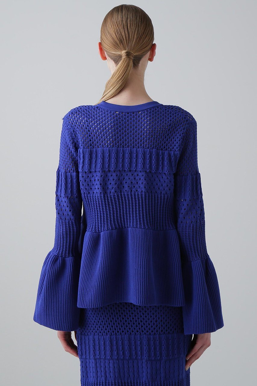【アドーア/ADORE】のパターンニットカーディガン 人気、トレンドファッション・服の通販 founy(ファニー) 　ファッション　Fashion　レディースファッション　Fashion for Women　トップス・カットソー　Cut & Sew Tops　ニット　Knit Tops & Sweaters　カーディガン・羽織り　Layered Style Cardigans　カジュアルプルオーバー・ニットトップス　Pullovers & Knit Tops / Casual Pullovers　アイレット　Eyelet Lace　ペプラム　Peplum, Flared Hem　新作・新入荷　New Arrivals / New In　other-5|ID: prp329100004610704 ipo3291000000032989834