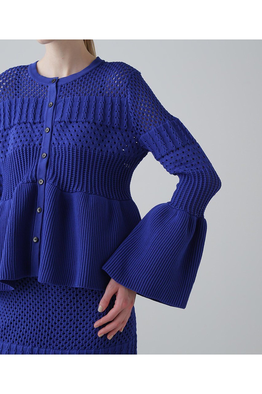 【アドーア/ADORE】のパターンニットカーディガン 人気、トレンドファッション・服の通販 founy(ファニー) 　ファッション　Fashion　レディースファッション　Fashion for Women　トップス・カットソー　Cut & Sew Tops　ニット　Knit Tops & Sweaters　カーディガン・羽織り　Layered Style Cardigans　カジュアルプルオーバー・ニットトップス　Pullovers & Knit Tops / Casual Pullovers　アイレット　Eyelet Lace　ペプラム　Peplum, Flared Hem　新作・新入荷　New Arrivals / New In　other-7|ID: prp329100004610704 ipo3291000000032989836