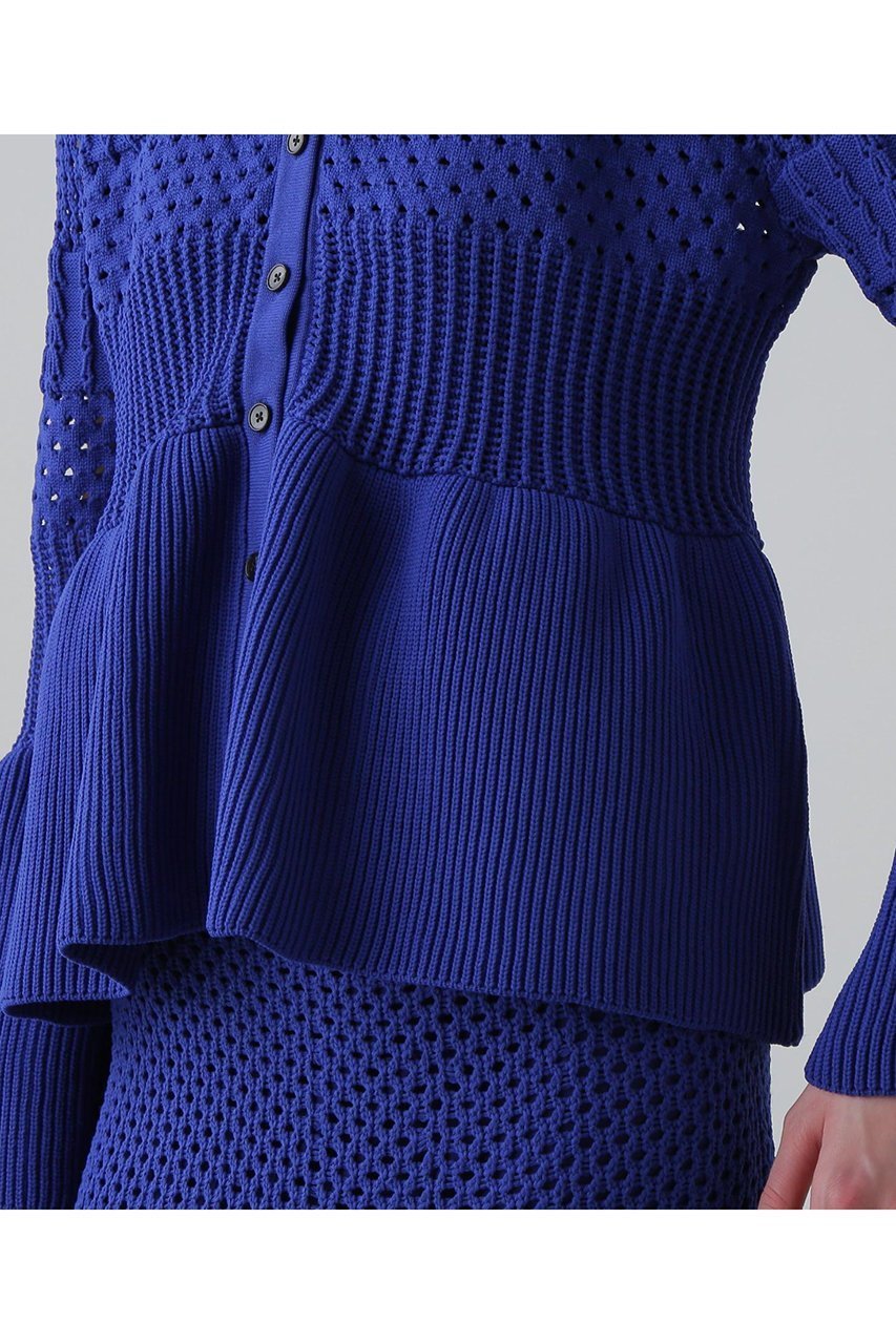 【アドーア/ADORE】のパターンニットカーディガン 人気、トレンドファッション・服の通販 founy(ファニー) 　ファッション　Fashion　レディースファッション　Fashion for Women　トップス・カットソー　Cut & Sew Tops　ニット　Knit Tops & Sweaters　カーディガン・羽織り　Layered Style Cardigans　カジュアルプルオーバー・ニットトップス　Pullovers & Knit Tops / Casual Pullovers　アイレット　Eyelet Lace　ペプラム　Peplum, Flared Hem　新作・新入荷　New Arrivals / New In　other-8|ID: prp329100004610704 ipo3291000000032989837