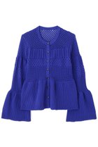 【アドーア/ADORE】のパターンニットカーディガン 人気、トレンドファッション・服の通販 founy(ファニー) ファッション Fashion レディースファッション Fashion for Women トップス・カットソー Cut & Sew Tops ニット Knit Tops & Sweaters カーディガン・羽織り Layered Style Cardigans アイレット Eyelet Lace カーディガン Cardigan, Knitwear ペプラム Peplum, Flared Hem thumbnail ブルー|ID: prp329100004610704 ipo3291000000036062975