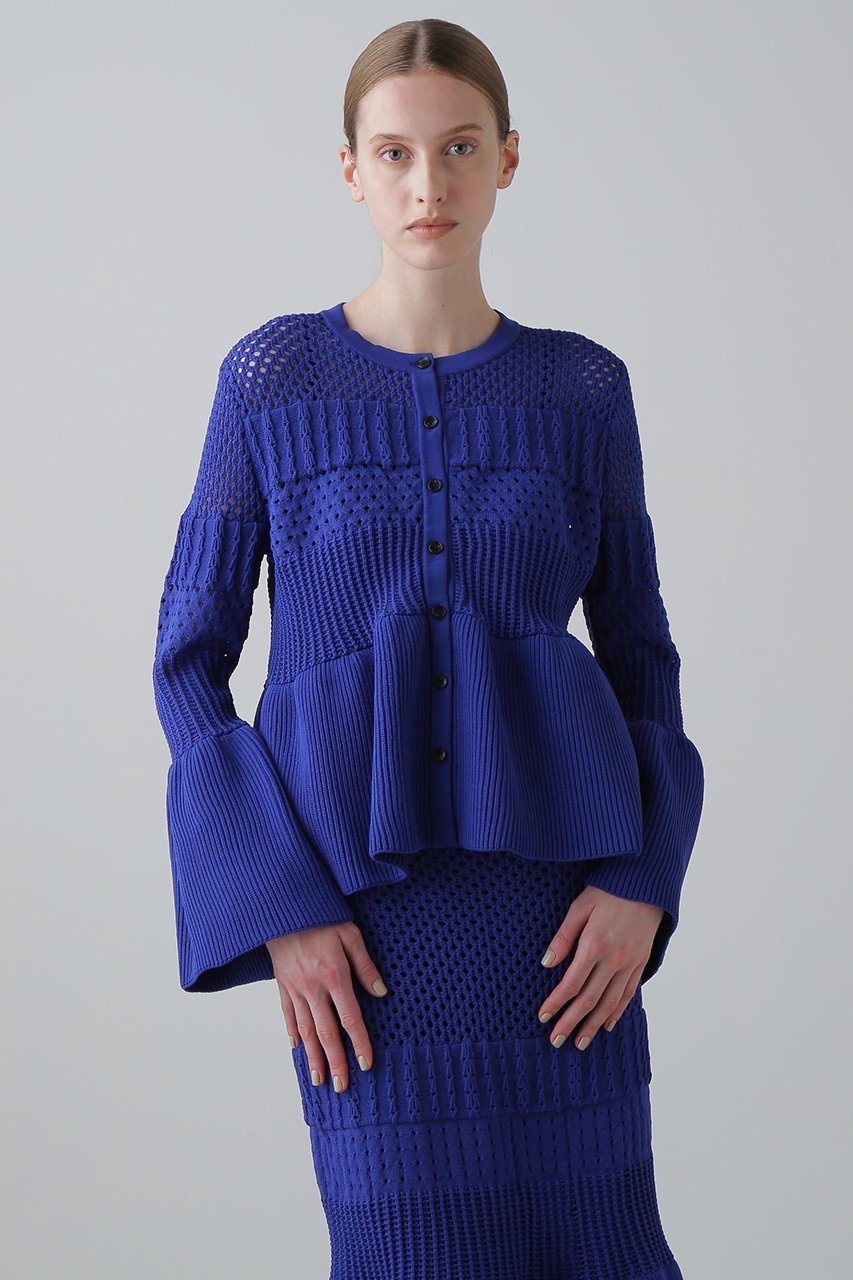 【アドーア/ADORE】のパターンニットカーディガン 人気、トレンドファッション・服の通販 founy(ファニー) ファッション Fashion レディースファッション Fashion for Women トップス・カットソー Cut & Sew Tops ニット Knit Tops & Sweaters カーディガン・羽織り Layered Style Cardigans アイレット Eyelet Lace カーディガン Cardigan, Knitwear ペプラム Peplum, Flared Hem other-2|ID: prp329100004610704 ipo3291000000036062977