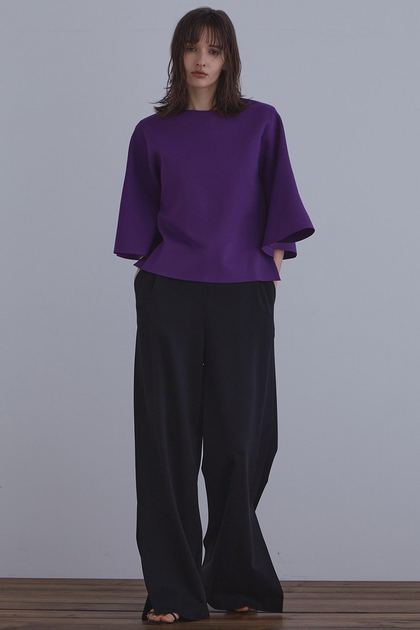 【ル フィル/LE PHIL】の《LE PHIL》フレアスリーブトップ 人気、トレンドファッション・服の通販 founy(ファニー) 　ファッション　Fashion　レディースファッション　Fashion for Women　トップス・カットソー　Cut & Sew Tops　ニット　Knit Tops & Sweaters　カジュアルプルオーバー・ニットトップス　Pullovers & Knit Tops / Casual Pullovers　おすすめ　Recommended / Our Picks　スタンダード　Standard, Basic　スリーブ　Sleeve, Long Sleeve / Short Sleeve　デニム　Denim, Jeans Material　フレア　Flare, Flared　ボトム　Bottoms, Lower Wear　夏　Summer　other-3|ID: prp329100004610707 ipo3291000000032989863